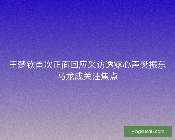 王楚钦首次正面回应采访透露心声樊振东马龙成关注焦点 王楚钦首次正面回应采访透露心声樊振东马龙成关注焦点